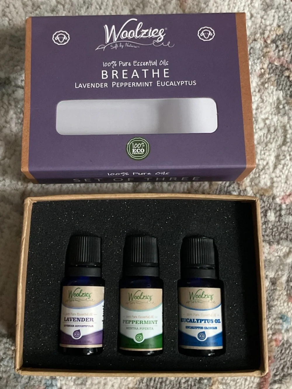 Pure Enrichment Diffuser with Woolzies Breathe Essential Oil Set